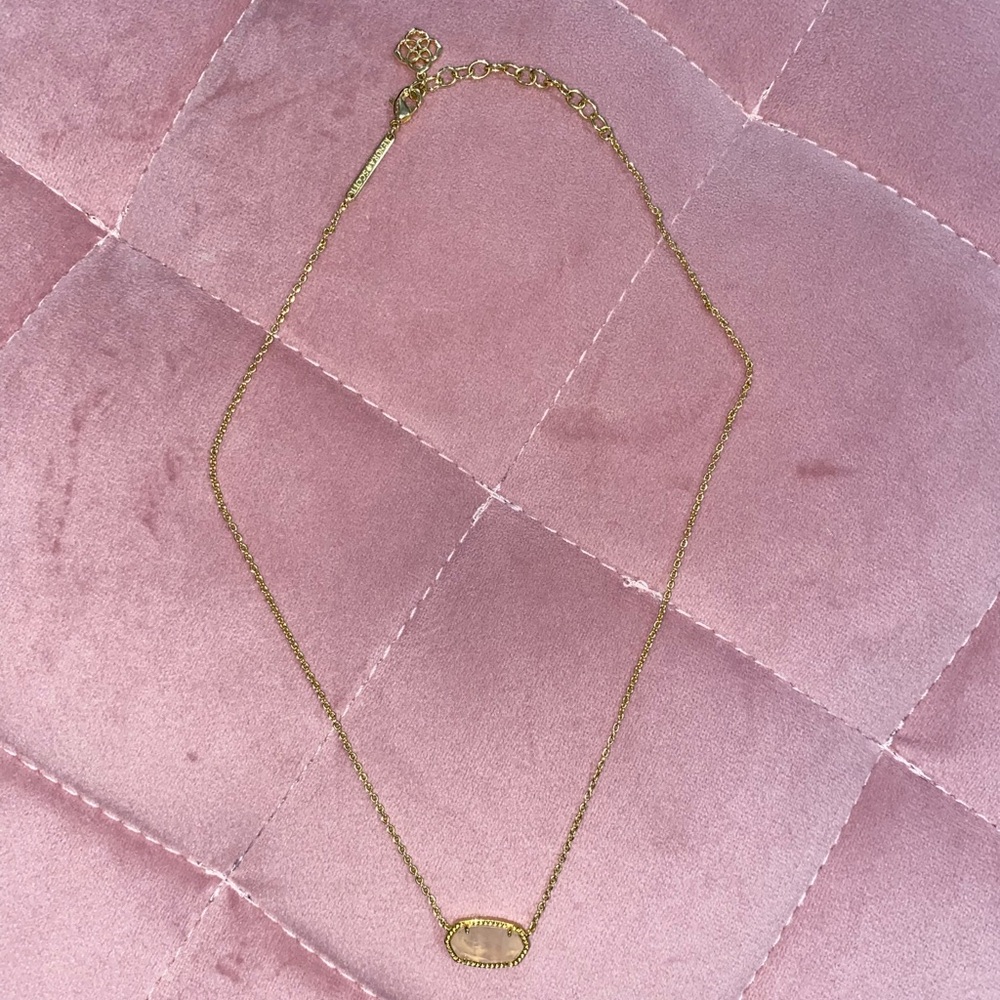 Kendra Scott Gold Pink Gemstone Necklace - Picture 2 of 8